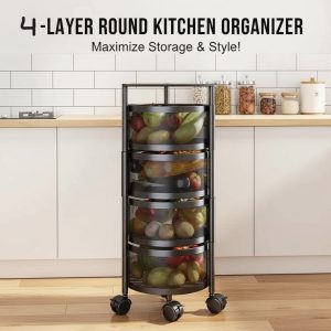 4 Layer Round Kitchen Rack – Storage Organizer